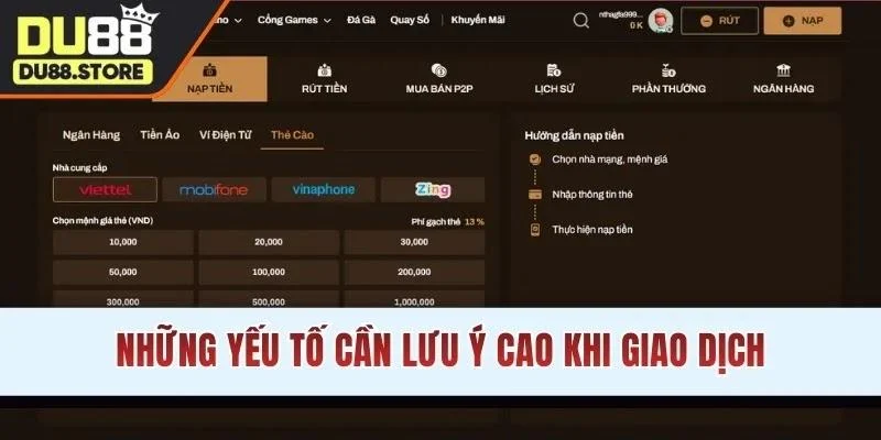 Những yếu tố cần lưu ý cao khi giao dịch