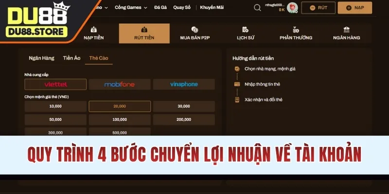 Quy trình 4 bước chuyển lợi nhuận về tài khoản